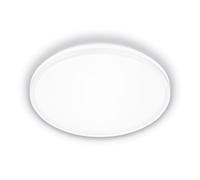BRILONER - Lámpara techo LED, CEE A fuente de luz, 8,5W 1800 lm, luz indirecta, panel luminoso extraplano, iluminación salón, cocina, dormitorio, pasillo, 33x6 cm, blanco