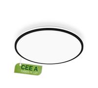 BRILONER - Lámpara techo LED, CEE A fuente de luz, 8,5W 1800 lm, luz indirecta, panel luminoso extraplano, iluminación salón, cocina, dormitorio, pasillo, 33x6 cm, negro