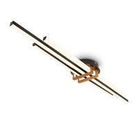 BRILONER - Lampara techo LED con luz blanca cálida, perfiles angulares, plafon LED techo, salon, plafones para techo, 98x16x7,5cm, negro madera