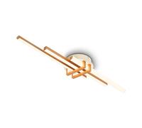 BRILONER - Lampara techo LED con luz blanca cálida, perfiles angulares, plafon LED techo, salon, plafones para techo, lampara techo dormitorio, 78,5x16x7,5 cm, café