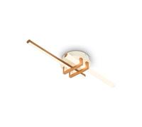 BRILONER - Lampara techo LED con luz blanca cálida, perfiles angulares, plafon LED techo, salon, plafones para techo, lampara techo dormitorio, 58,5x16x7,5 cm, café