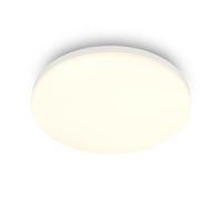 BRILONER - Lampara techo LED con luz blanco cálido, 18 W y 1850 lm, diseño compacto para hogar, plafon LED, lamparas de salón, lampara dormitorio, 26 x 6 cm, blanco