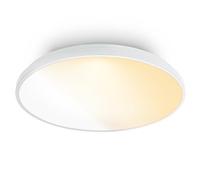 BRILONER - Lampara techo LED con mando a distancia, luz regulable y aro decorativo del blanco cálido al neutro, plafon LED, lamparas de techo salon, 48 x 6,5 cm, blanco