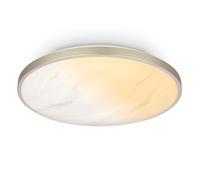 BRILONER - Lampara techo LED con mando a distancia, regulable CCT, 22W y 2400lm, diseño alabastro, aro decorativo, plafon LED, lamparas de salón, lampara dormitorio, 38 x 7 cm, níquel mate