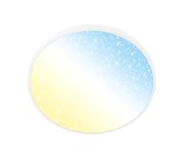 BRILONER - Lampara techo LED con mando a distancia, regulable, CCT, pantalla decorativa, cielo estrellado, lamparas salon, plafones para techo, 38 x 6,5 cm, blanco