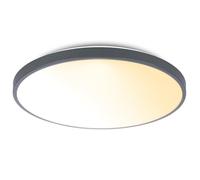 BRILONER - Lampara techo LED con mando a distancia, regulable, pantalla decorativa, blanco cálido a blanco neutro, salon, plafones para techo, 38x6,5cm, antracita