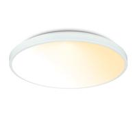 BRILONER - Lampara techo LED con mando a distancia, regulable, pantalla decorativa, blanco cálido a blanco neutro, salon, plafones para techo LED, 38 x 6,5 cm, blanco