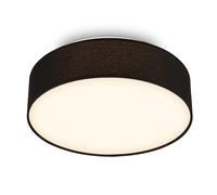 BRILONER - Lámpara techo LED con pantalla de tela, 16 W y 1800 lm, luz blanco cálido, plafon LED, lamparas de salón, lampara dormitorio, luz techo salón, 30 x 10,5 cm, Negro