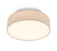 Briloner - Lámpara techo LED con pantalla de tela, 16 W y 1800 lm, luz blanco cálido, plafon LED, lamparas de salón, lampara dormitorio, luz techo salón, 30 x 10,5 cm, Beige