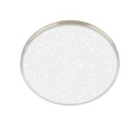 BRILONER - Lampara techo LED con pantalla decorativa, cielo estrellado, color de luz blanco neutro, salon, plafones para techo LED, 33 x 6 cm, níquel mate