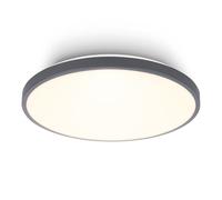 BRILONER - Lampara techo LED con pantalla decorativa, color de luz blanco cálido, 17,5W, 2400lm, lamparas salon, plafones para techo LED, 33 x 6 cm, antracita