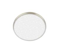 BRILONER - Lampara techo LED con pantalla decorativa, color de luz blanco neutro, cielo estrellado, salon, plafones para techo LED, 24 x 6 cm, níquel mate