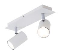 BRILONER - Lamparas De Techo Salon, 2x GU10, Máx.40W, Lampara Techo, Focos LED Interior Techo, Lampara Cocina, Lamparas De Techo Dormitorio, Candeeiro Teto, 29x8x12.3 cm, Blanco