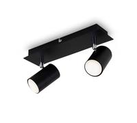 BRILONER - Lamparas De Techo Salon, 2x GU10, Máx.40W, Lampara Techo, Focos LED Interior Techo, Lampara Cocina, Lamparas De Techo Dormitorio, Candeeiro Teto, 29x8x12.3 cm, Negro