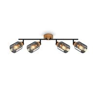 BRILONER - lámparo de techo, giratoria, vidrio ahumado, para salón, dormitorio, cocina, madera negra