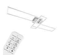 BRILONER LED, lámpara de Techo Regulable, Incluye Remoto, Control de Color de Temperatura, función de luz Nocturna y Temporizador, Cromo-Aluminio, 1100x350x100mm