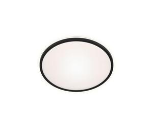 Briloner Leuchten 3046-015 Lámpara de Techo LED, Efecto Retroiluminado, 15 W, 1500 Lúmenes, 4000 Kelvin, Blanco/Negro