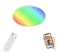 Briloner Leuchten 3067-016 Lámpara de Techo LED Inteligente para Baño Ip44, Amazon Alexa, Wifi, Rgb, Cct, Blanco