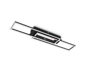 Briloner Leuchten 3546-015 Lámpara de Techo LED, Color de Luz Blanco Cálido, Función de Memoria, Orientable, Negro