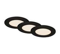 Briloner Leuchten 7053-035 Juego de 3 Lámparas Empotrables LED, de Techo, 650 Lúmenes Cada Una, 3.000 Kelvin, Ip44, Negro Mate