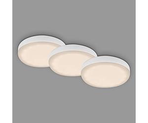Briloner Leuchten 7061-036 Juego de 3 Focos Empotrables LED Baño Sin Marco, Ip44, Temperatura de Color Blanco Cálido, 3W, 350 Lm, Blanco