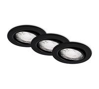 Briloner Leuchten 7147-035 Juego de 3 Lámparas de Techo LED, Orientables, Gu10, 460 Lúmenes Cada Una, 3.000 Kelvin, Ip23, Negro Mate