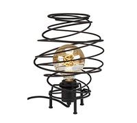 BRILONER Leuchten 7870-015 Mesa, con 1 Luz, Lámpara de Mesilla Retro, Vintage, Acero Negro, 1 x E27, Máx. 60 Vatios, Incluye Interruptor de Cable, 210 x 293 mm (Diámetro x Alto)