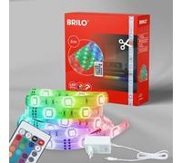 Briloner Leuchten - Cinta de 5m, cambio de color, revestimiento de silicona, autoadhesivas, 150 x RGB-LED 0,16W, plástico, 24 W, blanco, 5x10x3mm