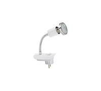 Briloner Leuchten CLIP - Lámpara LED Lectura con Enchufe y Brazo Flexible (Interruptor de Encendido/Apagado, 250 Lúmenes, 3000 K, 3 W, 170 x 65 x 120 mm), Color Blanco