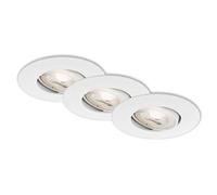 Briloner Leuchten encastrables, Set de 3 lámparas de Techo Regulables, módulo LED orientable de 5.W, 460 lúmenes y 3000 Kelvin Cada una, con Grado de protección IP23, en Blanco (7048-036)