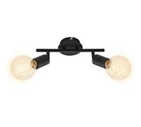 Briloner Leuchten - Foco de techo de 2 luces, retro/vintage, focos giratorios e inclinables, 2x E27, máx. 60 W, metal, negro