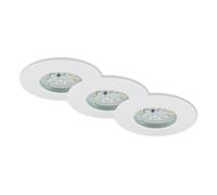 Briloner Leuchten - Focos LED empotrables, Set de 3 lámparas de techo 5 vatios, 400 lúmenes, 3.000 Kelvin, IP44, Blanco, 75x28 mm cada unidad