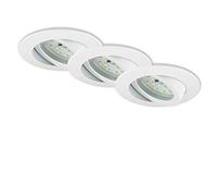 BRILONER Leuchten - Focos LED empotrables, Set de 3 lámparas de techo, Módulo LED pivotante, 5 vatios, 400 lúmenes, 3.000 Kelvin, IP23, Blanco, 82x28 mm cada unidad