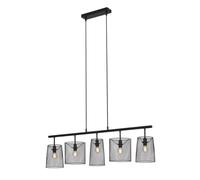 Briloner Leuchten - Lámpara colgante, luz colgante de 5 focos, retro, vintage, pantalla de malla metálica, 5x E14, 40 vatios máx., metal, negro, 960 x 1200 mm (Dia x Al)