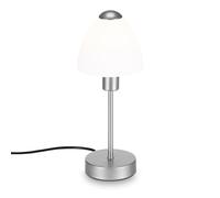 Briloner Leuchten - Lámpara de Mesa (Incluye Interruptor de Cable, 1 Bombilla E14, Máx. 25 W, 100 x 320 mm), Color Plateado y Blanco