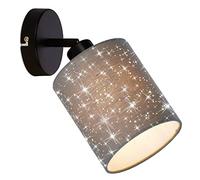 Briloner Leuchten - Lámpara de pared (1 bombilla E27, máx. 25 W, 100 x 25 mm), color gris y negro