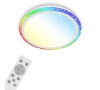 Briloner Leuchten - Lámpara de techo LED con decoración de estrellas, regulable, con control remoto, control de temperatura cromática, función de luz nocturna, 24W, 1800 lm, metal, blanca, Ø 41cm
