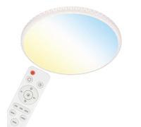 Briloner Leuchten - Lámpara de techo LED con diseño de estrella y cristales transparentes, blanco, 59,5 cm de diámetro
