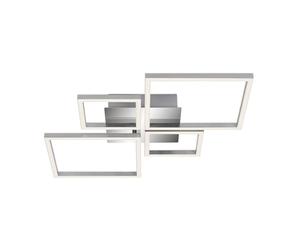 BRILONER Leuchten - Lámpara de Techo LED Giratoria, Luz de Techo Regulable, 48 Vatios, 4000 Lúmenes, 3000 Kelvin, Color Cromo Plateado