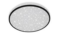 Briloner Leuchten - Lámpara de techo LED, lámpara de techo incl. decoración de estrellas, 24 vatios, 2.200 lúmenes, 4.000 kelvin, blanco-negro, Ø 38cm