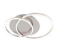 Briloner Leuchten - Lámpara de techo LED, lámpara de techo regulable, con función de memoria, giratoria, 3200 lúmenes, níquel mate, 30 cm de diámetro, 40 W