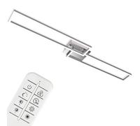 BRILONER Leuchten - Lámpara de Techo LED, Lámpara de Techo Regulable, Incluye Control Remoto, Control de Color de Temperatura, Función de Luz Nocturna y Temporizador, 1100x248 x78 cm, Cromo-Aluminio