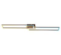 BRILONER Leuchten - Lámpara de Techo LED, Lámpara de Techo Regulable, Incluye Control Remoto, Control de Color de Temperatura, Función de Luz Nocturna y Temporizador, 1100x248 x78 cm, Marrón Dorado