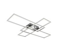 Briloner Leuchten - Lámpara de techo LED, lámpara de techo regulable por pasos, lámpara de salón con función de memoria, 50 vatios, 6600 lúmenes, 3000 Kelvin, cromo-aluminio, 1040x710x95mm (LxAxA)