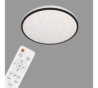 BRILONER Lámpara LED, Techo Regulable, decoración de Estrellas, Temperatura de Color, Control Remoto, Memoria, función de luz Nocturna, Temporizador, 24 W, Blanco Y Negro, Ø 38cm
