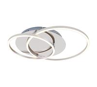 Briloner Leuchten - Lámpara de techo LED, regulable, con función de memoria, giratoria, 3200 lúmenes, cromo-aluminio, 30 cm de diámetro, 40 W