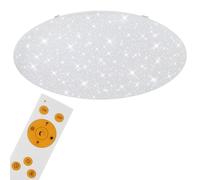 BRILONER Leuchten - Lámpara de techo LED, regulable, tono ajustable: blanco cálido a blanco frío, lámpara de techo con función de luz nocturna, temporizador, mando a distancia, diámetro: 74 cm, 80 W
