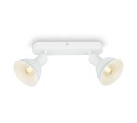 BRILONER Leuchten - Lámpara de techo retro, lámpara de techo retro de 2 luces, foco de techo E14, regulable, blanco, 270 x 140 x 60 mm, 2674-026