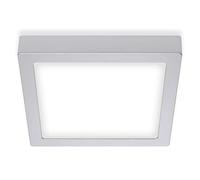 Briloner Leuchten - Lámpara empotrable, lámpara de techo, luz para el techo de 16,5 W, 2000 lúmenes, 4000 Kelvin, cuadrada, cromo-mate, 225 x 225 x 32 mm (largo x ancho x alto)