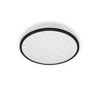 BRILONER Leuchten - Lámpara LED de techo, lámpara de baño, lámpara de baño incl. decoración de estrellas, IP44, 12 vatios, 1.200 lúmenes, 4.000 Kelvin, blanco-negro, 280x70mm (DxH), 3403-015
